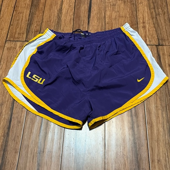 Nike LSU Tigers Purple Running Shorts Womens Size Medium Dri Fit - Picture 1 of 8